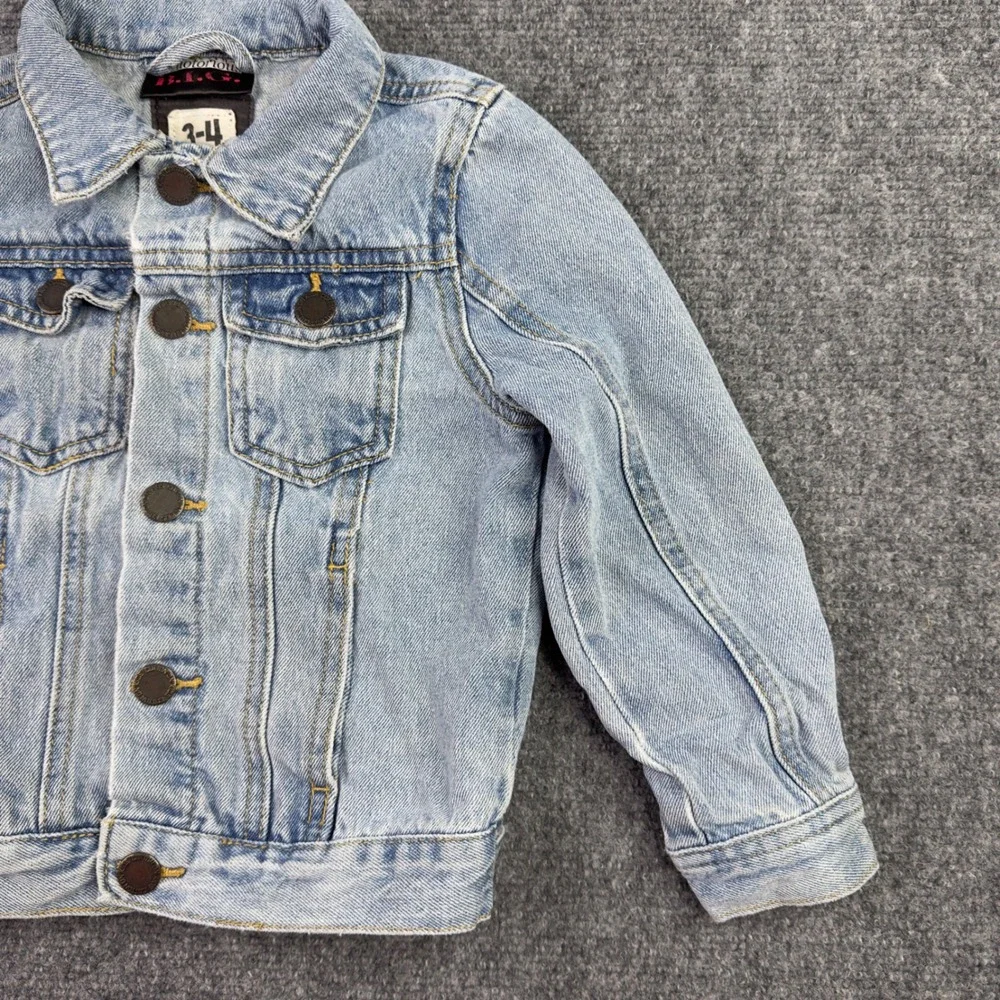 Cotton On Kids Notorious BIG Denim Jacket 3-4 Snap Button Hip Hip Rap Streetwear